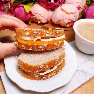 黑麦面包|#丘比三明治#健康减脂-鸡蛋南瓜三明治