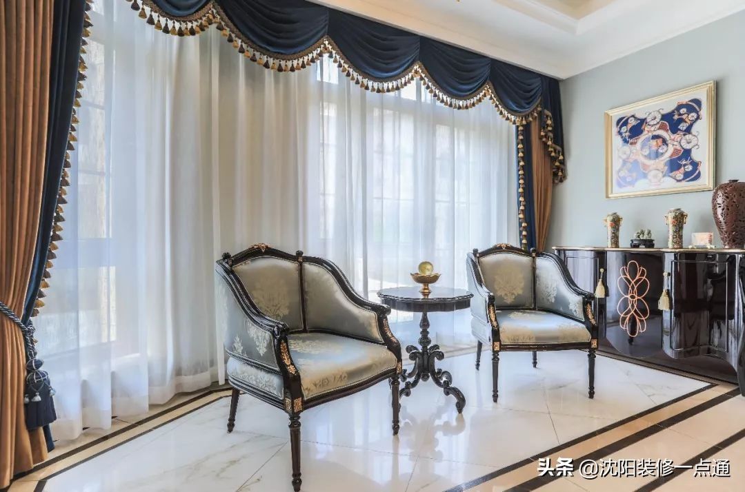 香槟色|992㎡别墅装修案例 美式新古典