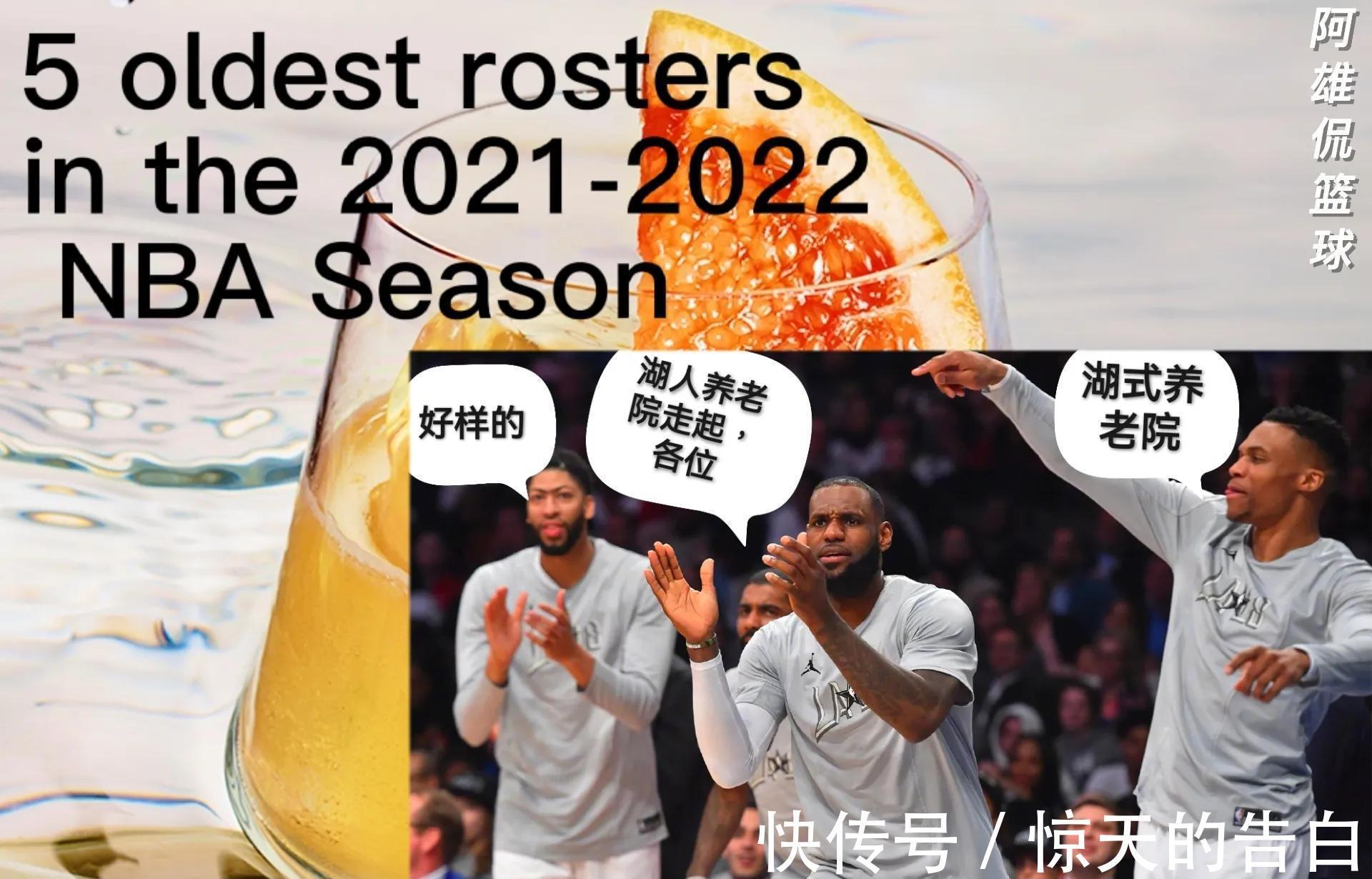 球队|美媒列出了联盟30支球队中平均年龄最大的五支球队,湖人遥遥领先