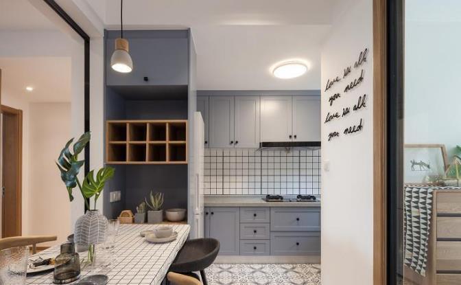 餐边柜|表姐花15万装修简约风婚房，一进门就被地砖迷住，以后我也这么装