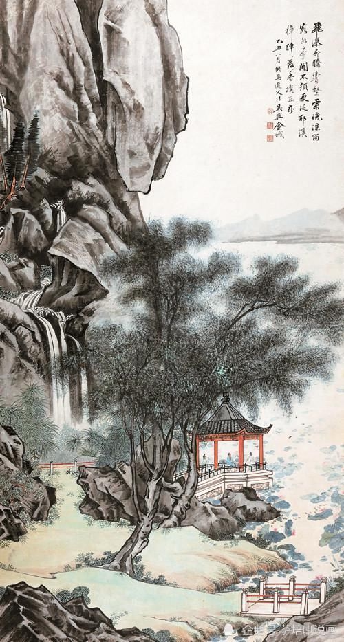 陈少梅|博古通今，回归传统，金城绘《水阁待客》