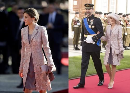 莱蒂齐亚人真美，穿浴袍大衣秀身材，有这魅力难怪能当西班牙王后