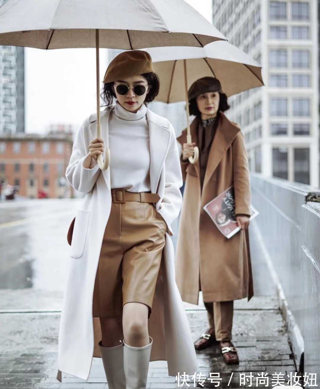和谐感|冬天最不能缺的就是“白色大衣”,不挑人又显气质,太好看了