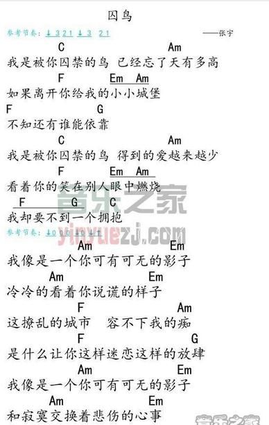 囚鸟尤克里里弹唱教学简谱 快资讯