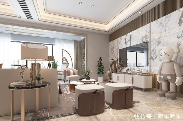 客餐厅|159平米现代风,客厅和餐厅连在一体视野开拓,非常的通透大气!