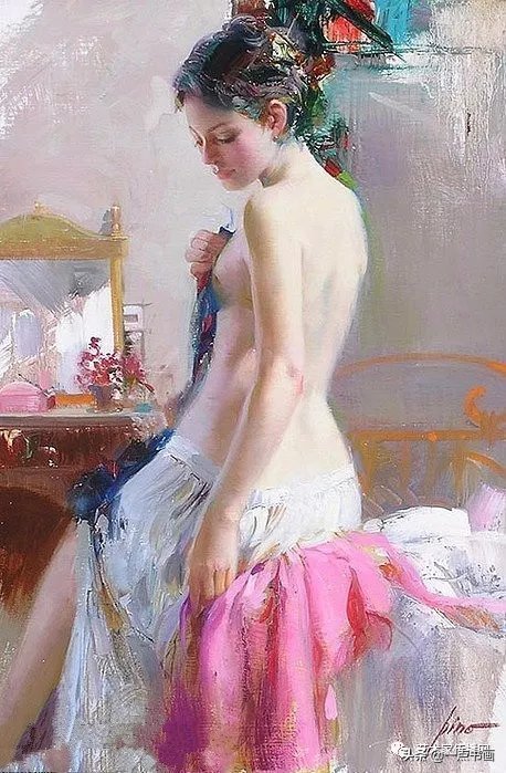 油画!皮诺德埃尼的油画人物,色彩斑斓,动静结合,光彩照人