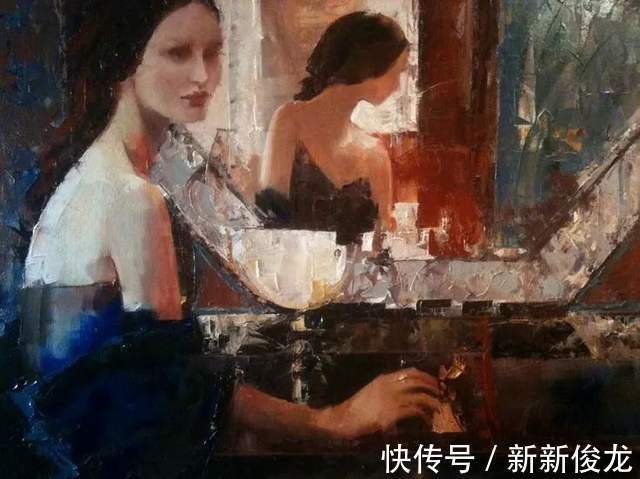 画家@她以生动、动感和现代的笔触,描绘画面