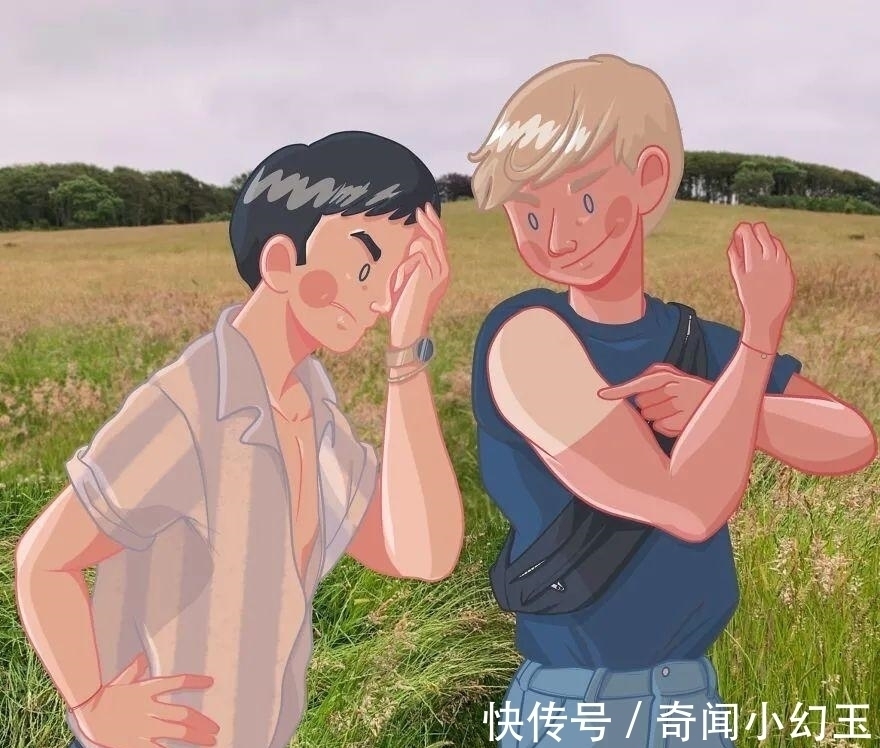 男性朋友!外国小哥用温情的插画,描绘出关于男人之间的浪漫,有点甜蜜