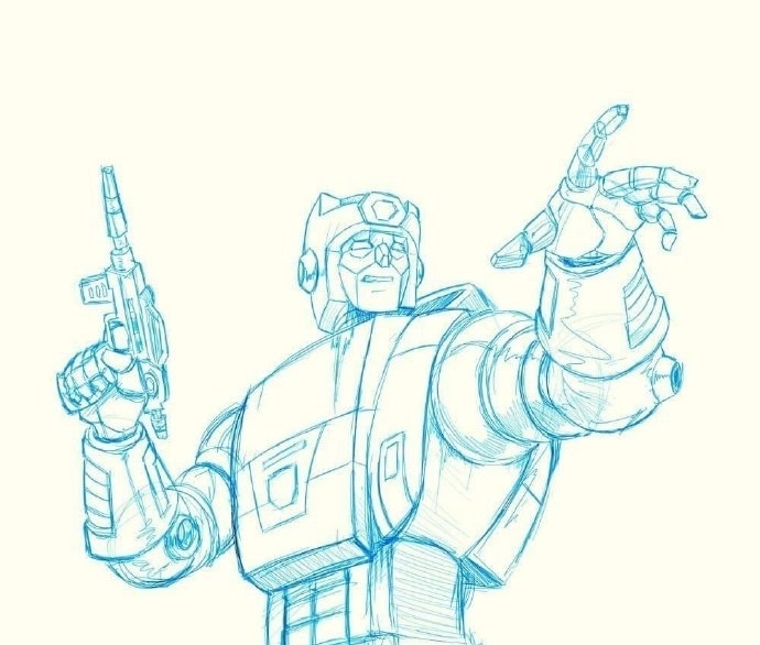 线稿|变形金刚纪念版封面设计线稿