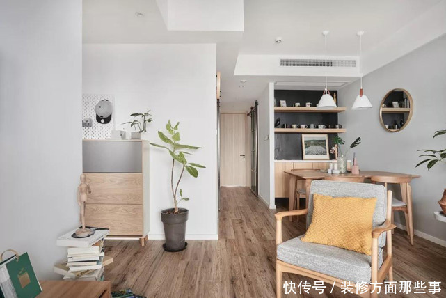 装修|98㎡北欧风装修，餐边柜底部悬空，大大提高了收纳功能