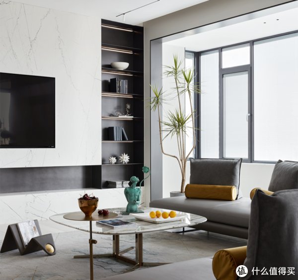 玄关|北京三环360㎡大平层,两房贯通+超大露台,一家四口住的简直太爽