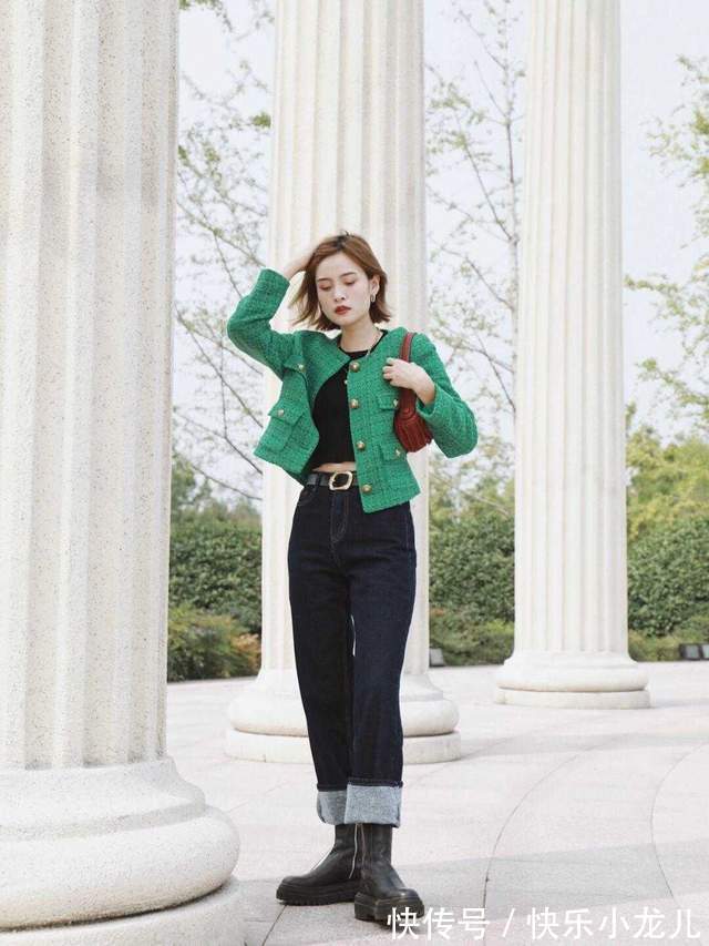 香风|秋天不穿裙子也很浪漫,针织开始搭配牛仔裤优雅大气,高级时髦