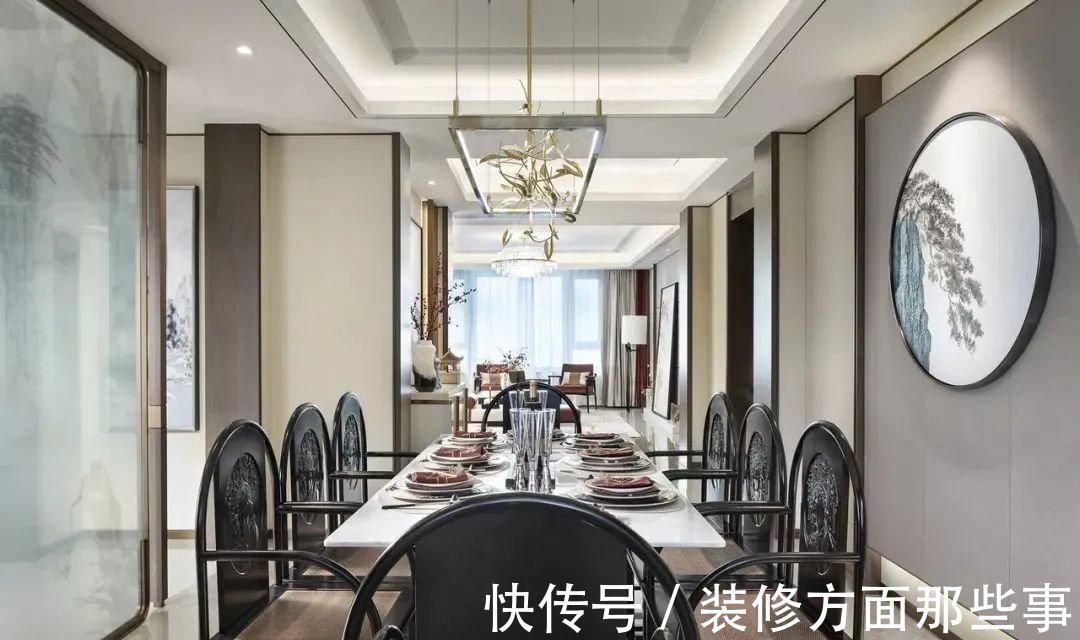 美学|150平新中式装修设计,一进玄关就被迷住了,清雅客餐厅,更是惊艳!