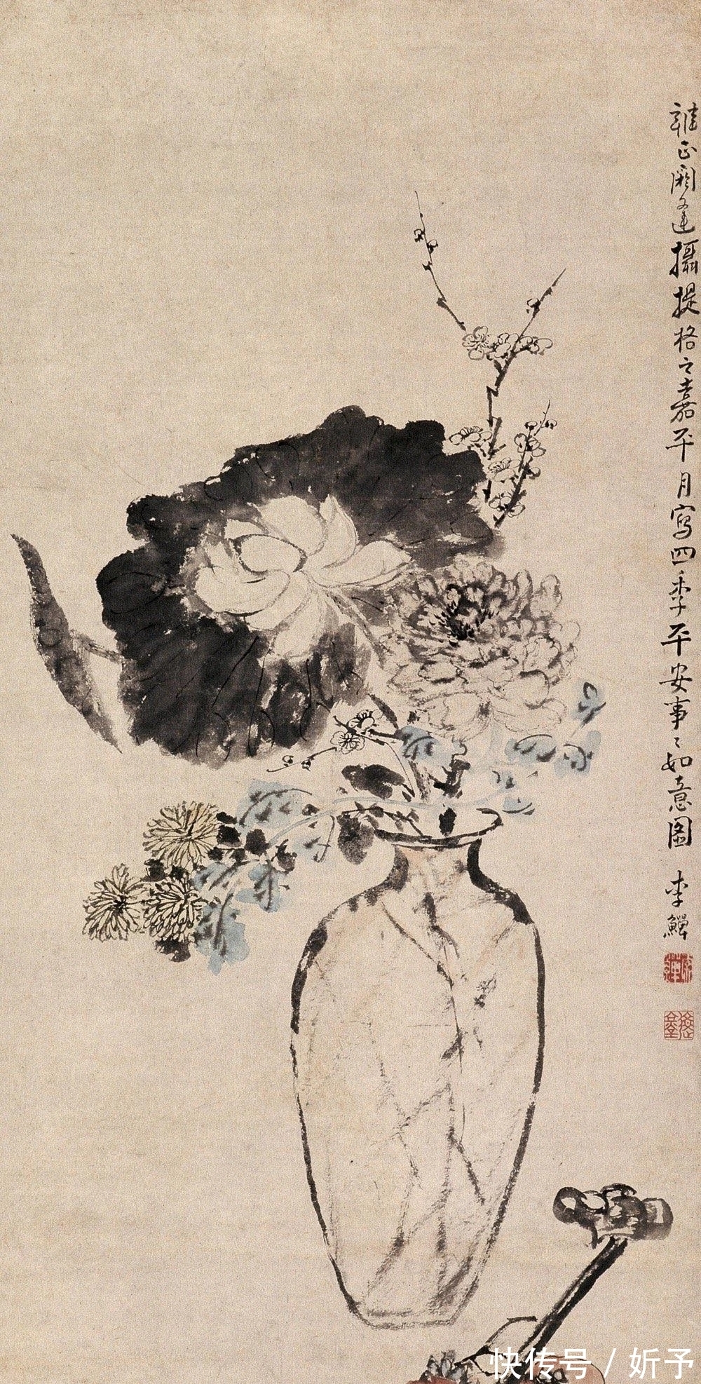 花鸟画！李鱓的写意花鸟画，草书入画，画意、书意、笔意浑然一体