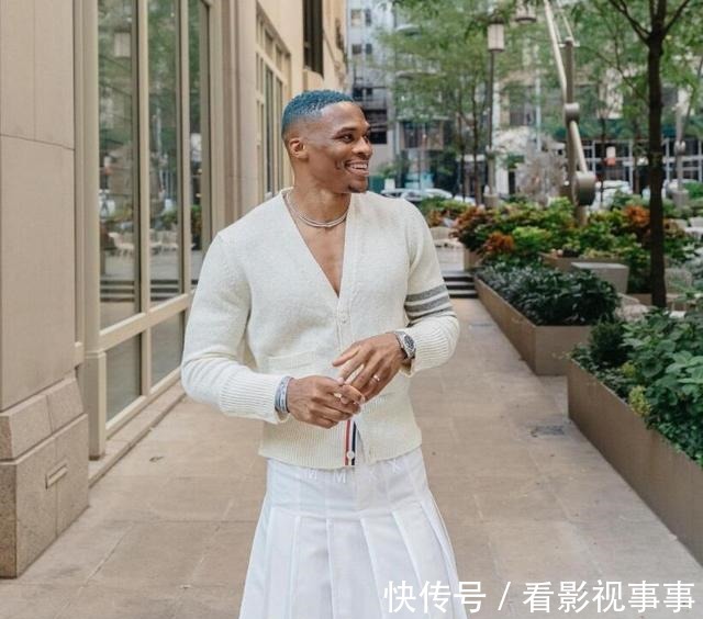 白裙 威少晒白裙+马丁靴打扮叫我GOAT!