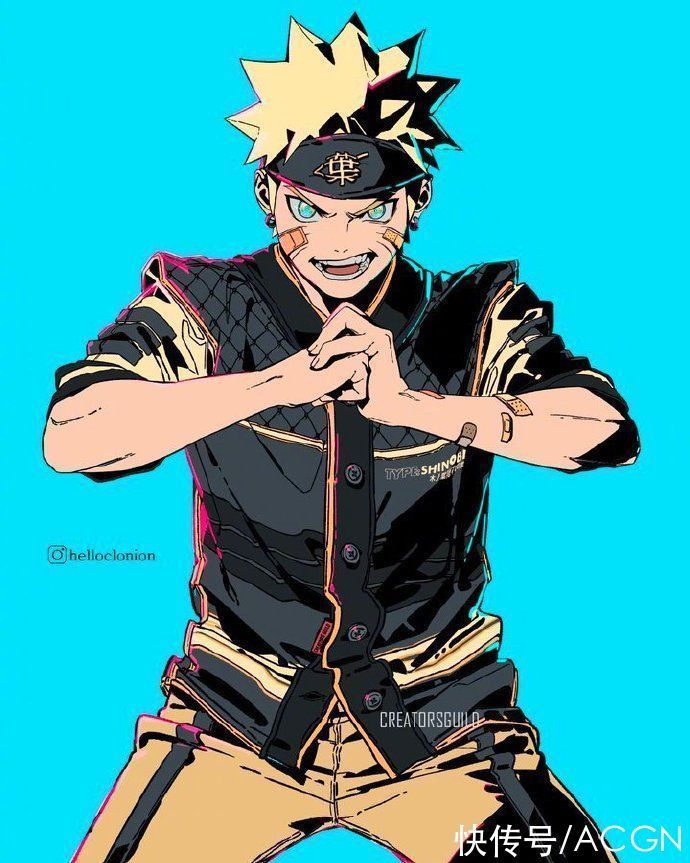 鸣人|这位画师笔下的火影忍者太潮了,鸣人佐助摩托车都骑上了,帅啊