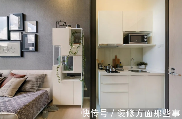 浅色调|30平简约风公寓设计, ?? 一进门几乎能看到房子的全景