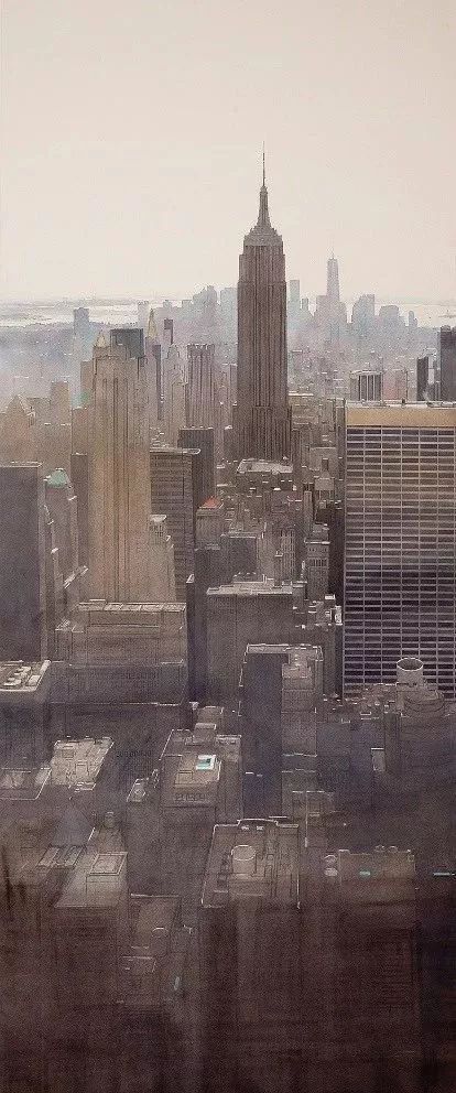 美术学院#Charles Villeneuve 的超美的城市风情水彩！