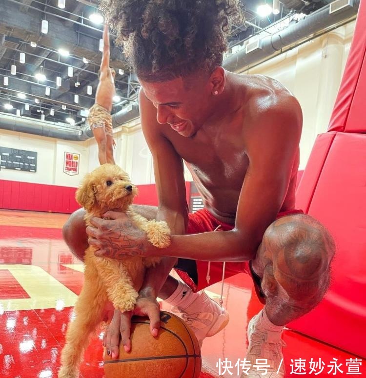 克里斯托弗|工作休闲两不误！杰伦格林火箭球场携爱犬训练，托福点赞：好狗狗
