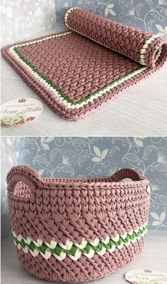 布条这样钩织,快速变收纳筐,放家里不好用吗DIY编织附教程