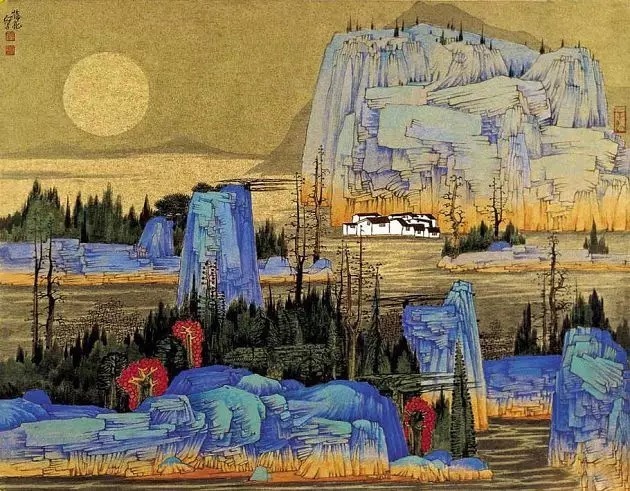 山水画$“江南鬼才”笔下的工笔山水画,色彩丰富,太震撼了!