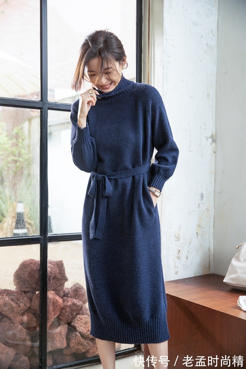小单鞋|时髦好穿搭的针织连衣裙,简约知性,时尚优雅