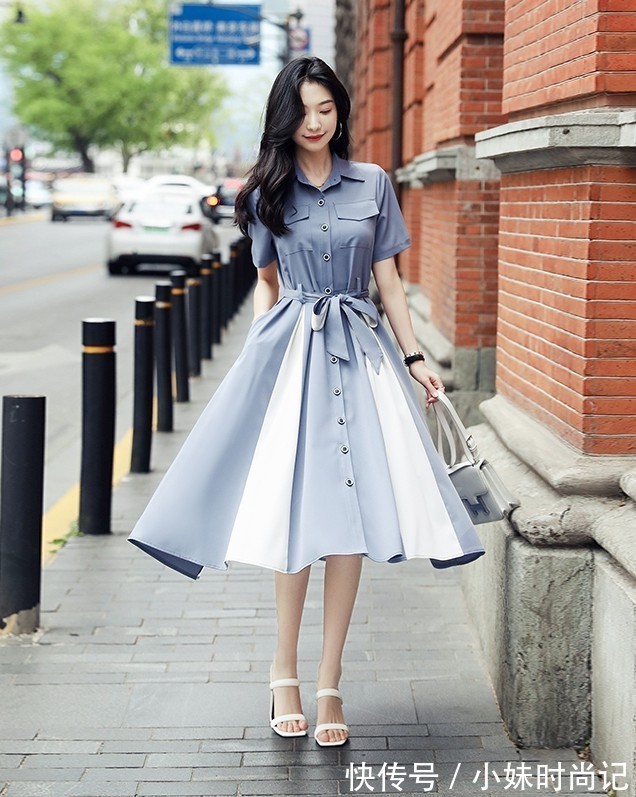 法式|高端大气上档次，还是法式雪纺衬衫裙子，美美哒