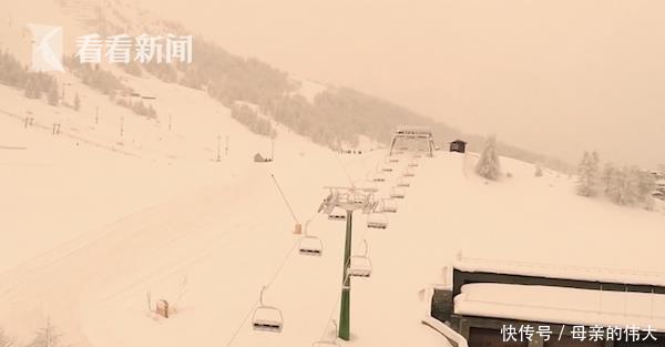 撒哈拉沙尘暴席卷欧洲阿尔卑斯山白雪变橙雪