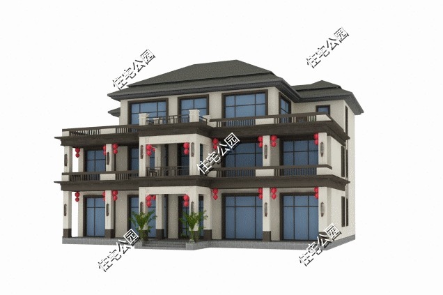 小知识|2021年就盖这套新中式美宅吧,室内布局没得挑,对称外观更受好评