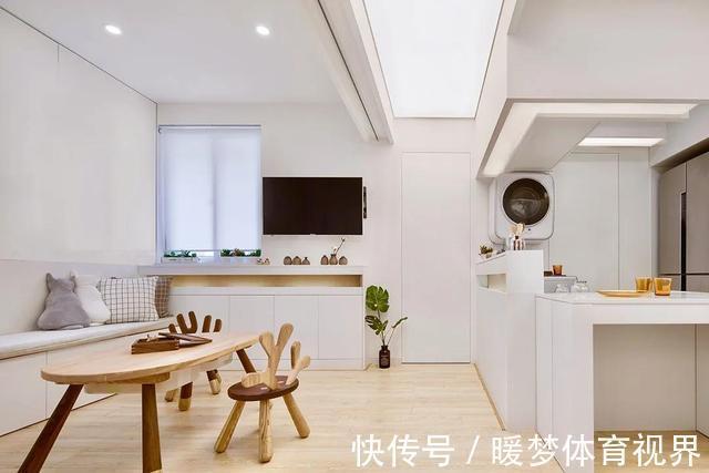 客厅|爆改60㎡旧房,住六人还很宽敞!配合可变家具,秒变大空间