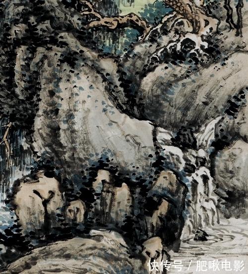 冯超然|山为碧玉簪,水为青罗带,冯超然绘《观瀑图》