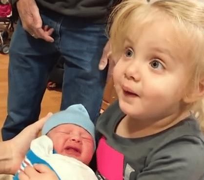 大宝|当姐姐第一次抱弟弟,接下来的反应令人捧腹大笑:没想到是活的!