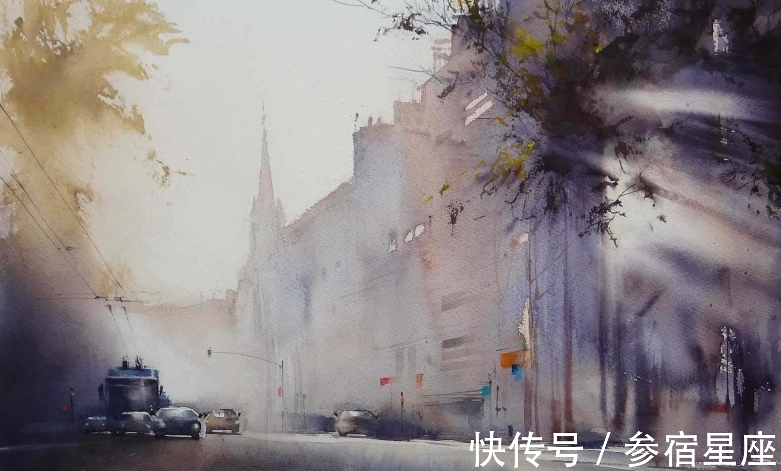 艺术学院$瑰丽唯美,神奇美妙的自然风光——水彩大师伊利亚笔下的水色交融