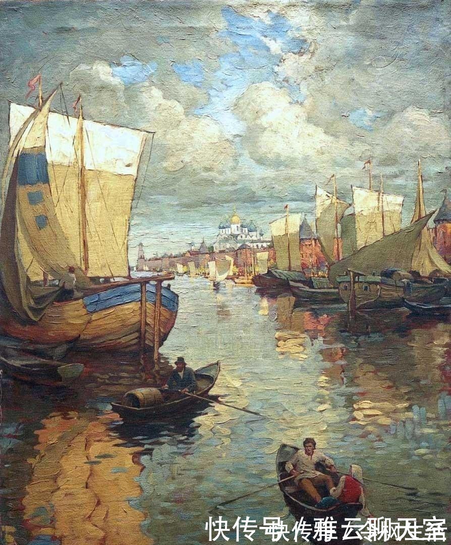 油画$俄罗斯印象派画家,康斯坦丁诺维奇加勒巴多夫,油画作品欣赏