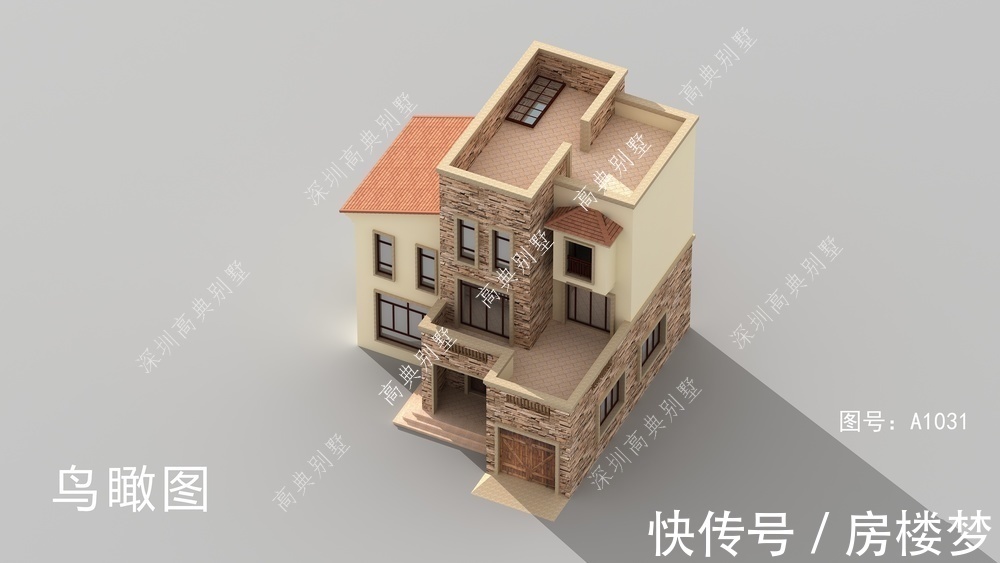 欧式别墅|这款三层欧式别墅，外观简洁大方，室内实用，适合农村自建。
