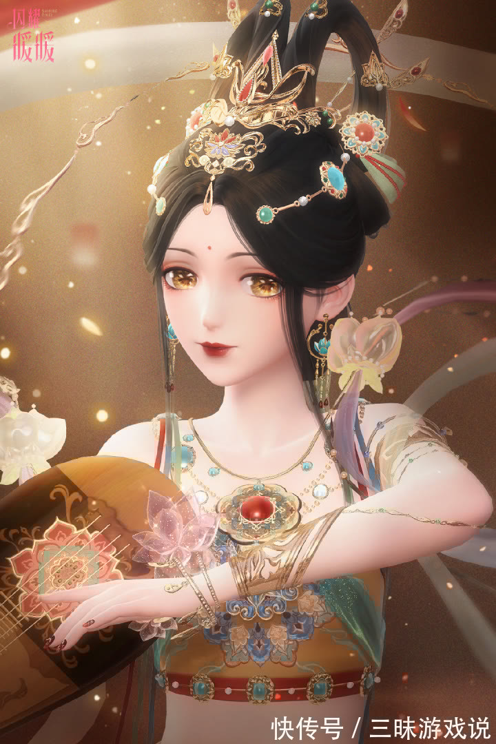 闪耀暖暖|闪耀暖暖×飞天,敦煌壁画神还原,反弹琵琶似观音菩萨