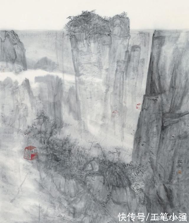 山水&匠心独运，冷暖自知。何微水墨山水欣赏