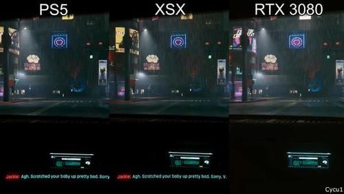 对比视频|《2077》PS5/XSX/3080对比 高端PC画面强悍，细节丰富