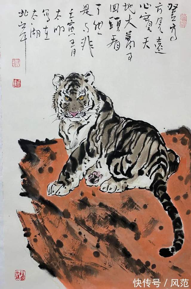 中国画!《书画南北方》陈太明画虎