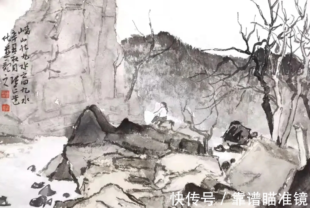 清溪$张正山水画,似一条从传统大山里流出的清溪