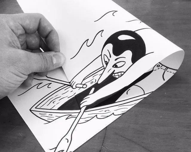 插画#一张纸玩起了3D游戏,网友评论只有无聊又有才的人才能做到