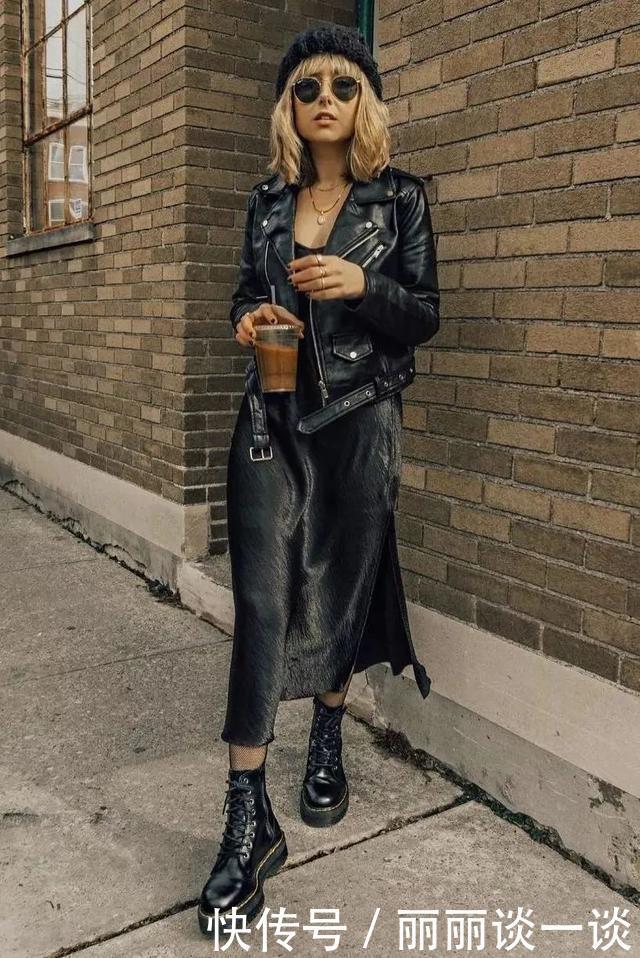 马丁靴的30个穿搭示范，可甜可盐，时髦炸了！