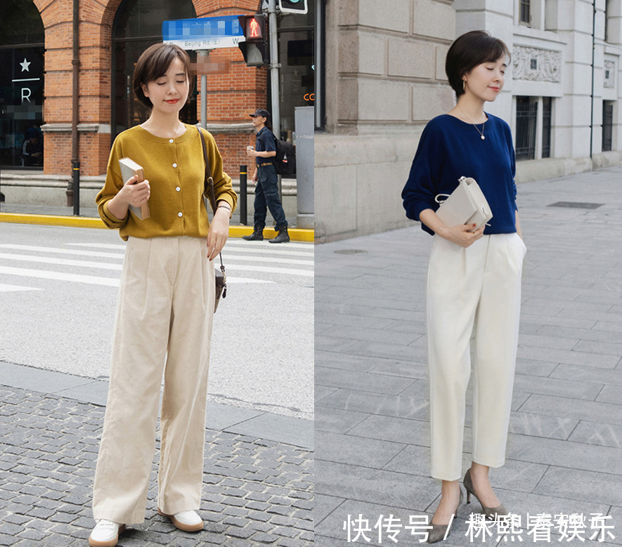 小娇 别只会穿半身裙!学习她的“宽松衫+直筒裤”穿搭高级又显瘦!