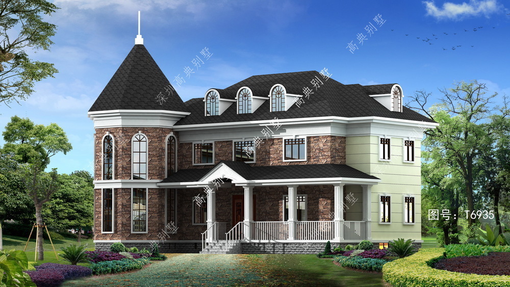 老虎窗|两层农村别墅,外观设计非常漂亮,带有老虎窗俏丽可爱。