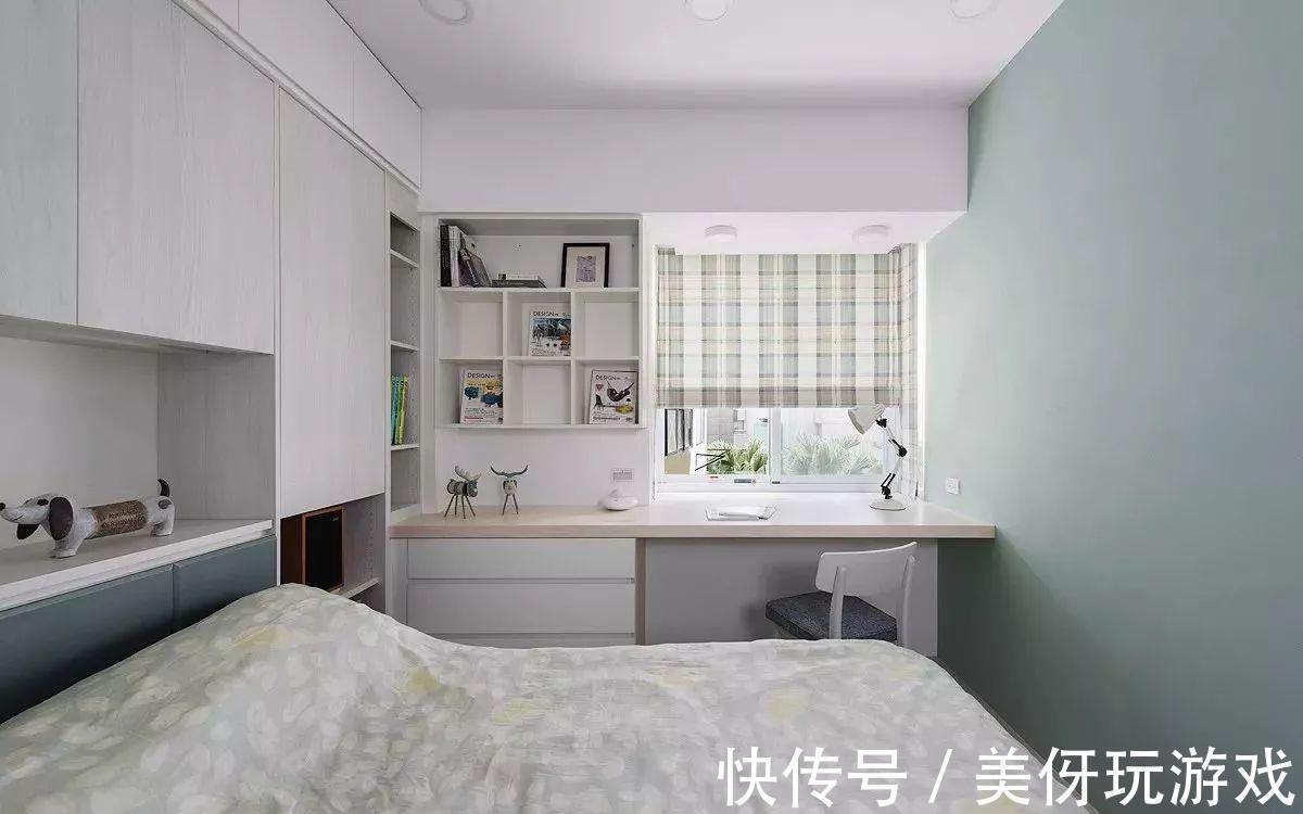 台面|小户型:小卧室一定要装个书桌柜,不占空间还可以当书房用!