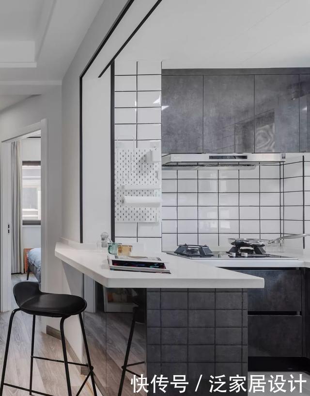 背景墙|94平现代三室，半开放式厨房、书房，让居室互通互透，共享光线