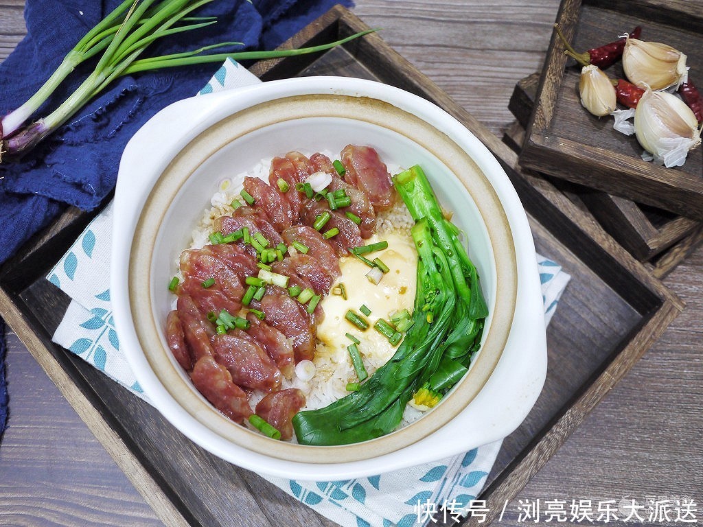  豆果|#一道菜表白豆果美食#老广的味道- 腊味煲仔饭