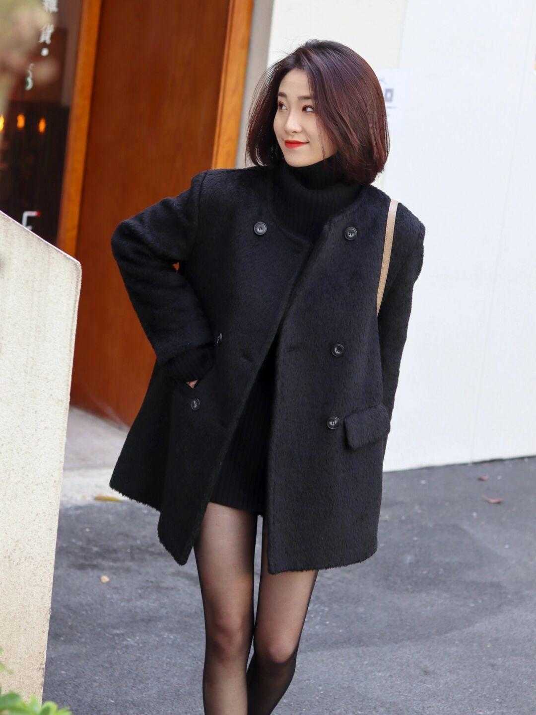 深冬|深冬穿黑色大衣才是最正确的选择,低调简约又有格调,安全感满满
