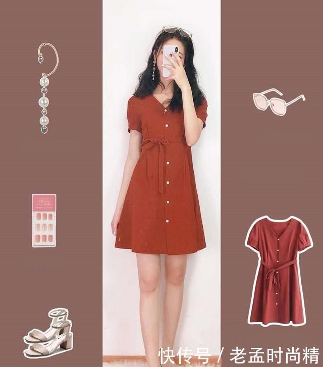 色彩鲜艳的连衣裙, 通过蝴蝶结提高减龄感, 轻松让你“艳压群芳”