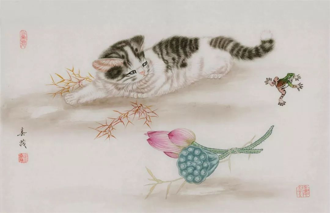 代表作品@米春茂笔下的猫,趣萌可爱,稚气童真